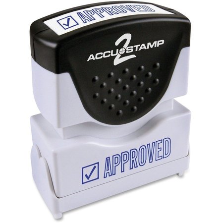 COSCO Stamp w/Microban, "Approved", Textured Grip, Blue COS035575